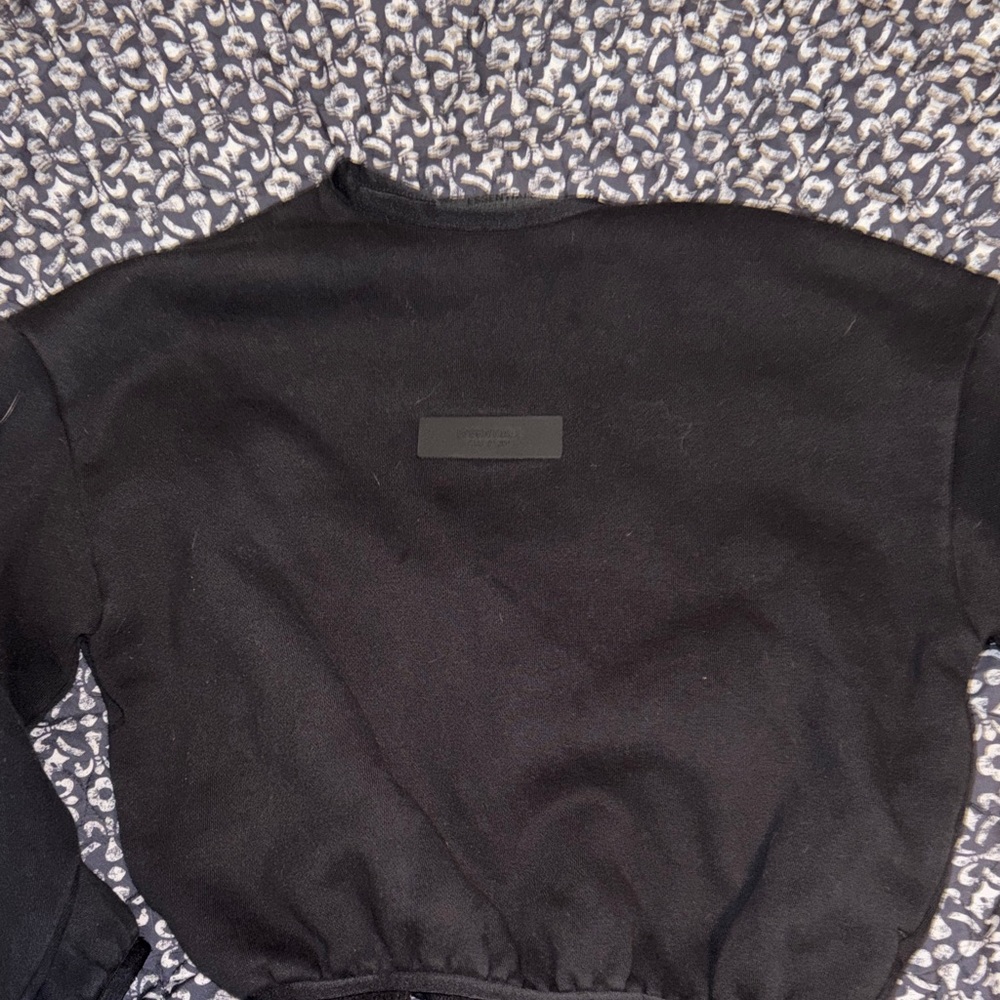 Essentials Gray Logo Patch Crewneck